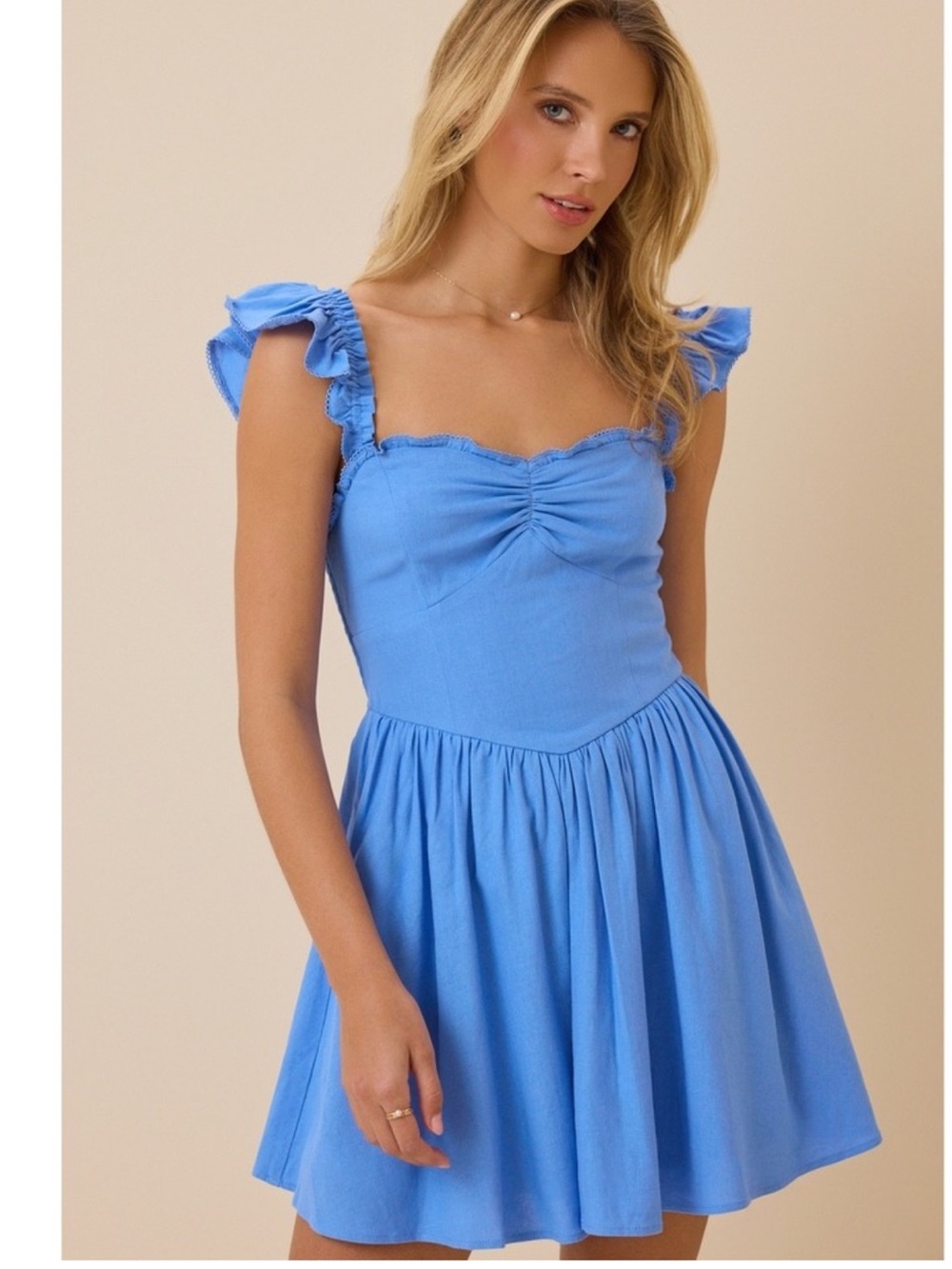 Altar’d State Light Blue Ruffle Strap Sundress - Women's Dress